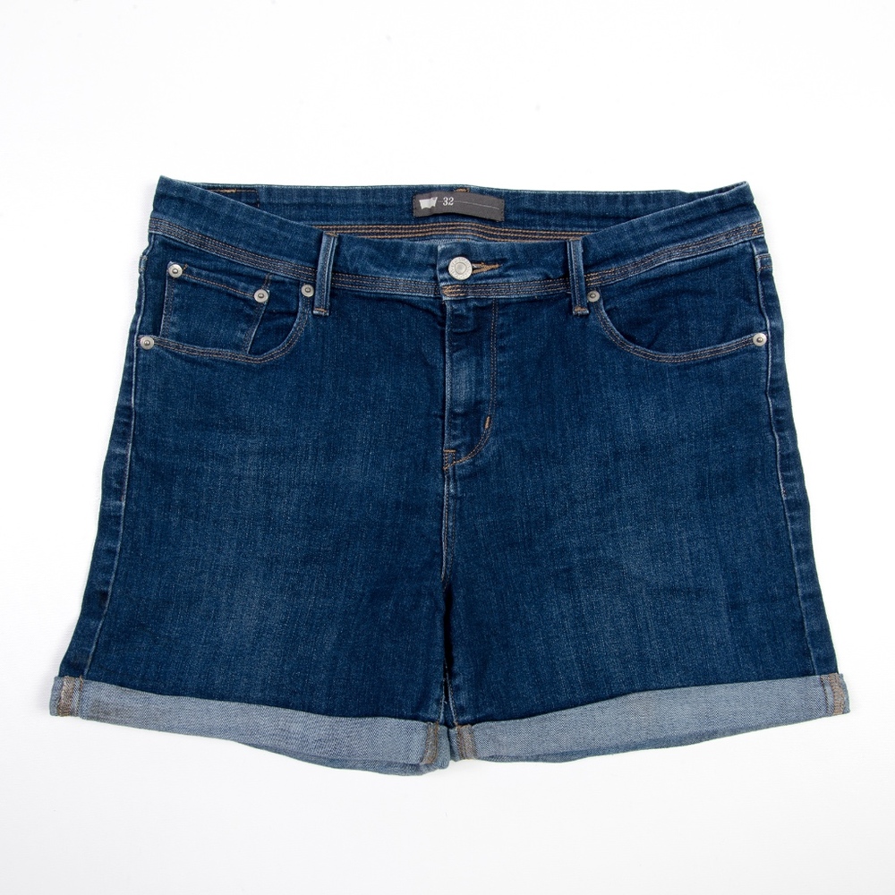 Levis SHORT Shorts Cut-Offs Cuffs - Dark Denim